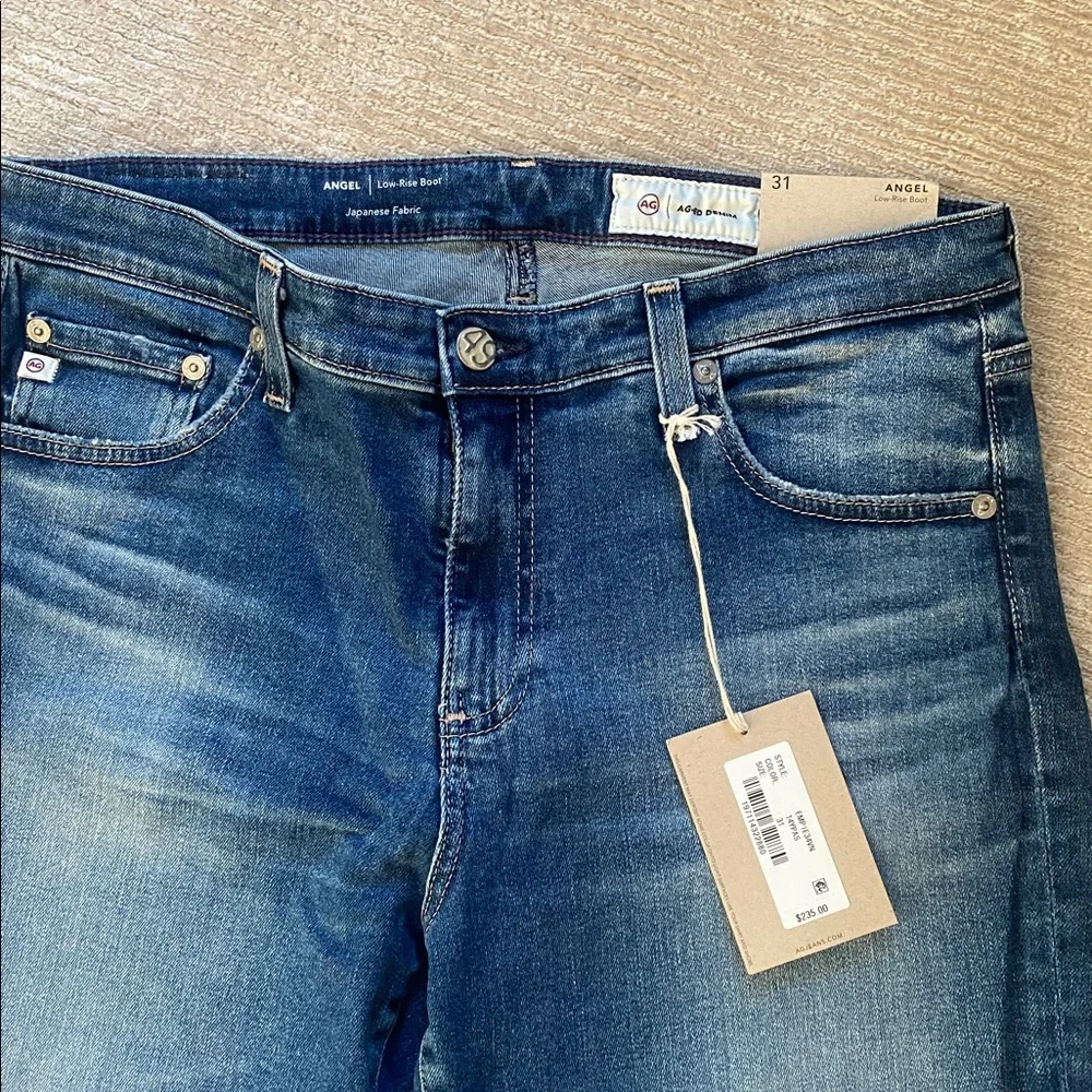 AG Adriano Goldschmied Angel Low-Rise Boot Cut Blue Denim Jeans Size 31 NWT - Picture 4 of 15